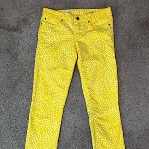 GAP 1969 Yellow Jeans w/White-spotted pattern